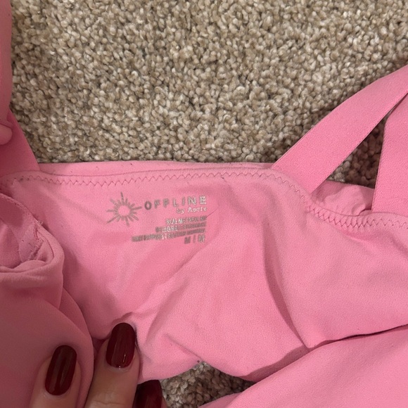 Aerie Offline Cotton Candy Pink Sports Bra - Picture 3 of 3